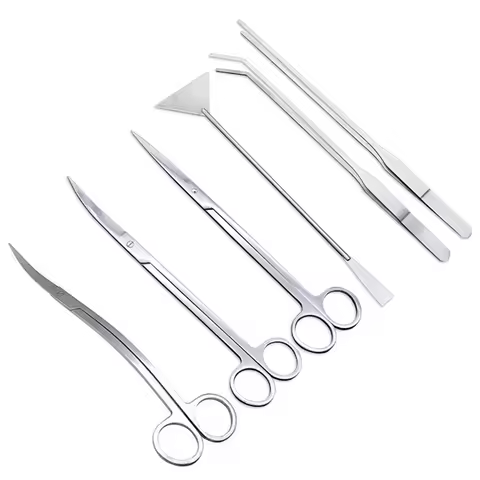 Aquarium Scissors Tweezers Tool Fish Tank Plants Wave Scissors Water Grass Stainless Cleaning Tools 
