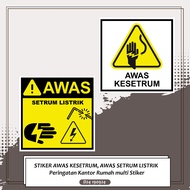 BEWARE OF MATRUM STICKERS, BEWARE OF ELECTRIC SHOCK Home Office Warning multi Stickers