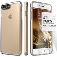 【Saharacase】撒哈拉 輕透款 iPhone7/8Plus(5.5吋) 手機殼(9H玻璃保護貼+貼膜神器+安裝組) 透明