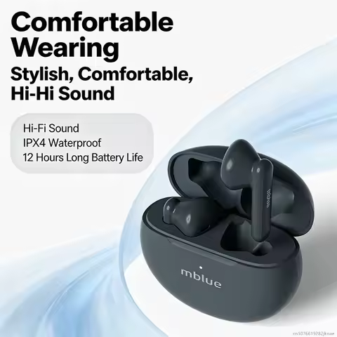 mblue Original AR10 Earphone Wireless Bluetooth 5.4 Earbuds HD Mic Call Noise Reduction HiFI Sound H