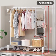 Inaso Rak Gantungan Pakaian Stainless Stand Hanger Baju Rak Penyimpanan Sepatu Tas Serbaguna HSH126