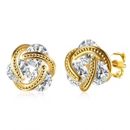 YINGRUIARNO Zircon Ear Wire Ball Inserted Zircon Ear Nail(18K Gold Plated)