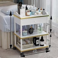 床頭櫃,餐邊櫃,木製儲物小推車置物架（北歐白推車）