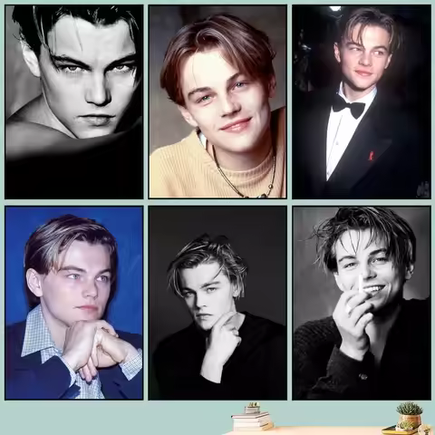 L-Leonardo Dicaprio Young Poster Art Self-adhesive Art Small Poster HD Quality Poster Wall Art Paint