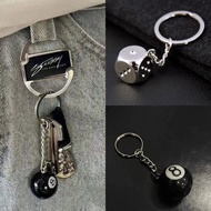 Metal dice keychain pendant creative billiard keychain pendant souvenir