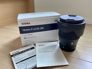 SIGMA 16mm F1.4 DC DN/SE APS-C single focus SONY Contemporary for SONY E mount