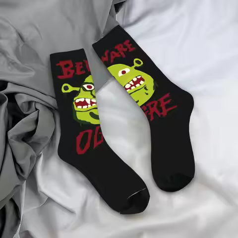 Winter Warm Fashion Men's Women's Shreks Beware Ogre Socks Sweat Absorbing Football Socks