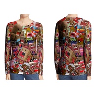 Domo Kun JDM Eat Sleep Fullprint Long Sleeve T-Shirt Unisex T-Shirt Polyester Jersey Dryfit Material