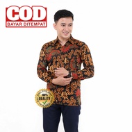 RUZZA Kemeja Batik Pria Lengan Panjang Motif Terbaru Murah Seragam Kantor Baju Pria Dewasa Modern CO