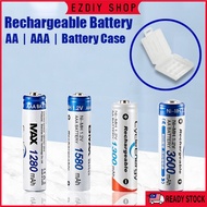 Rechargeable Battery 1.2V Ni-MH AA AAA Battery BMAX AA Battery Plastic Cover Box Case Storage