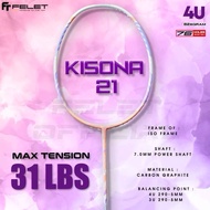Original Felet Kisona 21 Lavender Pink Racket | Super Light | Max Tension 31LBS | Ladies Friendly | 