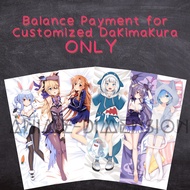 Anime Dakimakura Custom Size Balance Payment