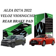 TRESTOR  REAR DISC BRAKE PAD PERODUA ALZA D27A 2022 YEAR ON TDB2529MET