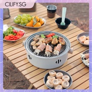 [Cilify.sg] BBQ Charcoal Grill Portable Barbecue Grill Pan with Grill Net for Camping Picnic