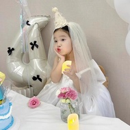 Children Birthday Party Veil Princess Child Headband Photo Birthday Hat 25.10.25