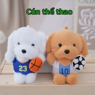 Lovely soccer basketball puppy keychain