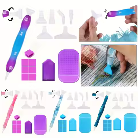15-Piece Diamond Painting Art Pen Kit, with Threaded Tip Applicator Tool Accessories, for 5D Diamond