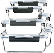 M MCIRCO 74.7oz(9.2 cup), 40.9oz(5 cup)& 19.3oz(2.4 cup) Extra Large Glass Food Storage Containers S