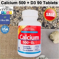 69% Sale!!!EXP:08/25 แคลเซียม วิตามินดีสาม Calcium 500mg Plus Extra D3: 200iu 90 Tablets เม็ด - 21st