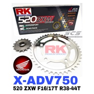 RK Sprocket Set Honda XADV750 520 W-Ring Blue / Gold Chain Rantai Biru / Emas X-ADV 750 Accessories 