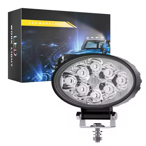 Car LED Work Light 8 LED 3030 SMD Super Bright Oval Flood Spot 6500K DC 12-24 Volts Spotlights Truck