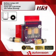 S25 1156 P21W BA15s 12V Yellow Autovision Cento LED Bulb - Original Yellow Turn Signal 1-Leg Light