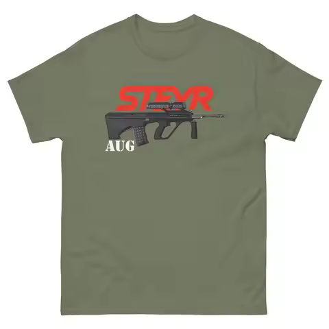 AUG Steyr Assault Rifle Weapon Gun Collector T-Shirt 100% Cotton O-Neck Short Sleeve Summer Casual M