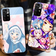 Gawr Gura Shark Hololive Glass Phone Case For Xiaomi POCO F3 F4 F5 M3 M4 M5 M6 4G X3 X4 GT NFC X5 X6