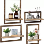 Floating Combination Storage Shelf Display Shelf Storage Rack Picture Frame Living Room Wall Wooden 