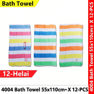 【12-PCS】 Bath Towel 4004 Tuala Mandi Nipis 21x42inch 70gram Cotton Bath Towel 4004 Tuala Mandi 浴巾 40