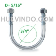 U-BOLT GALVANIZED PIPE 5/16 X 3/4