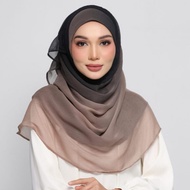 BOKITTA Black Greige-Printed Crinkled Chiffon (Degrade)
