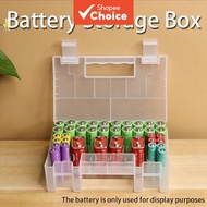 Portable Transparent Battery Storage Box – Holds 34 AA/AAA/9V/18650 Batteries (Batteries Not Include