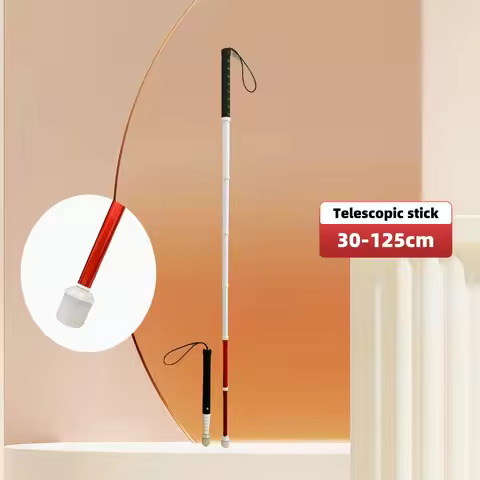 Light Portable White Cane 125cm138cm 150cm with Rotating Roller Tip for the Blind Telescopic Pole Wa