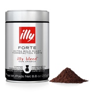 Illy Coffee, Ground Drip Forte, Extra Dark Roast, 100% Arabica Bean Bold Signature Italian Blend, No