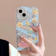 transparent Photo frame airbag case for iphone 14promax 11 13 12 7Plus X XS Max cute duck bear cover