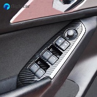 flightcar 4pcs car Control Switch Panel Trim Carbon Fiber Fitment For MAZDA 3 Axela 2017 Auto Interior protection Accessories Mouldings