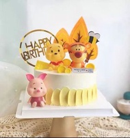 蛋糕裝飾 小熊維尼 蛋糕Winnie the Pooh 蛋糕跳跳虎豬仔 蛋糕Cake topper decoration Pooh cake Piglet Tigger Happy Birthday 