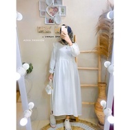 AZAHRA baju gamis midi dress remajaterbaru gamis midi putih polos