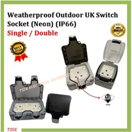 Weatherproof / Waterproof Outdoor Socket 13A Wall Single Socket IP66 Outside UK Plug Power Outlet