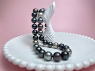 天然海水珍珠 大溪地黑珍珠 跳色 項鏈