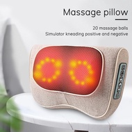 【In stock】Neck Massager 20 Roller Balls Kneading Heating Back Support Massager Electric Body Massage