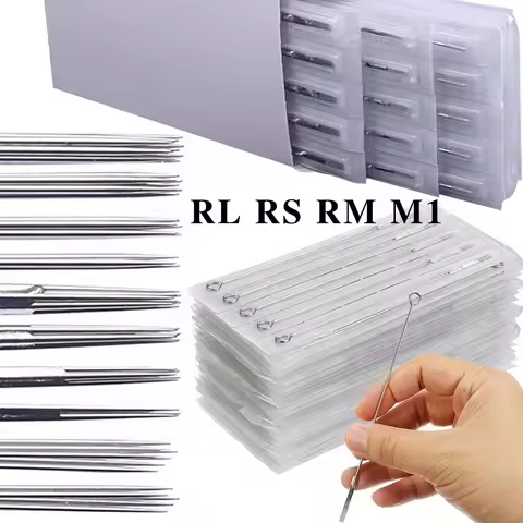 100/50PCS Tattoo Needle Disposable Standard Stainless Sterilized Tattoo Needles RL RS RM M1 Long Tat