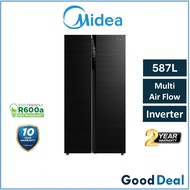 Midea MSS-580WEVB 587L Inverter Side By Side Refrigerator Fridge Peti Sejuk