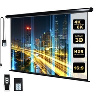 Kayle 110" Motorized Projector Screen Electric Diagonal Automatic Projection HD Movies Screen for Ho