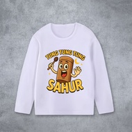 Viral Children's Long Sleeve T-Shirt ANOMALI TUNG TUNG TUNG SAHUR Cotton Combed Baju Budak Lelaki