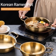 Ready Stock Korean Stainless Steel Seafood Rice Pot with Handle Cookware Dry Pots Paella Pan Instant Noodle Pots