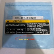 Original Toyota Sienta Cooler Service LABEL Sticker PNP