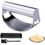 2026 New Garlic Press Rocker, Upgrade Garlic Press Stainless Steel, Portable Manual Stainless Steel 