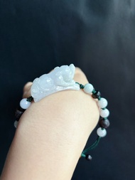 天然緬甸玉翡翠 開運 霸氣貔貅 手排 招財 禮物 設計款 手鍊 男款